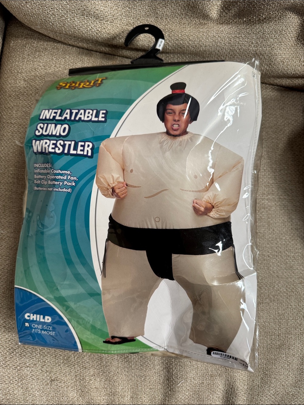 Spirit Inflatable Sumo Wrestler Costume - Beige and Black